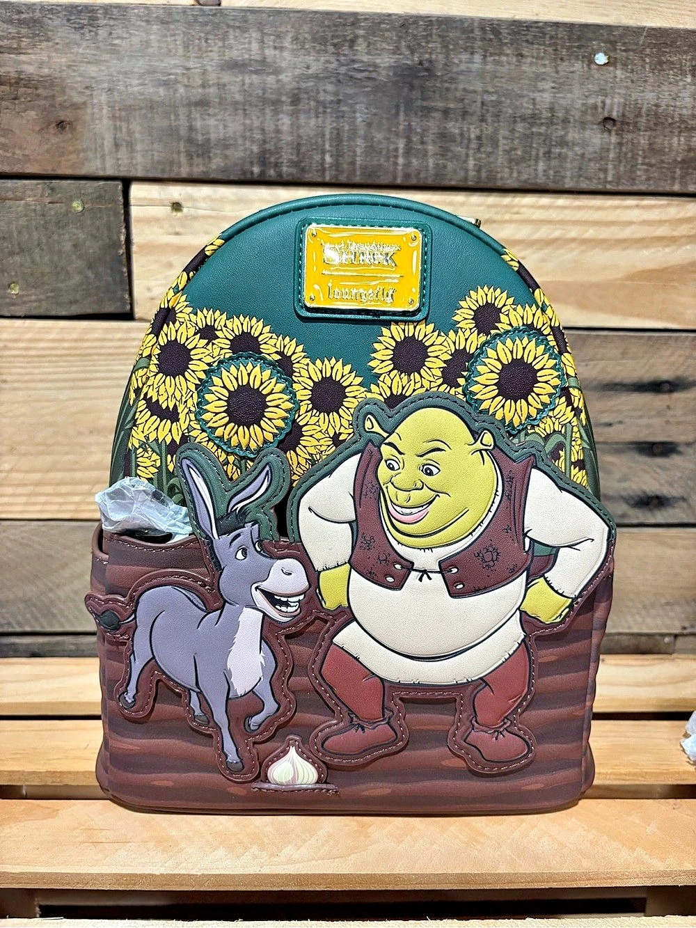 Loungefly DreamWorks Shrek and Donkey Sunflower Mini Backpack and Donkey